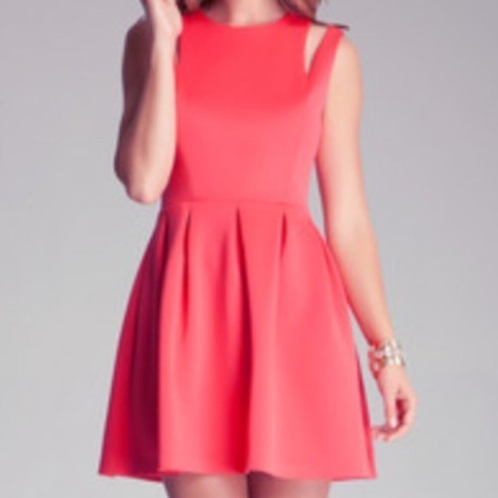NWT BEBÉ coral dress with pockets Size S